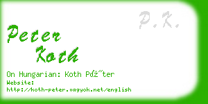 peter koth business card